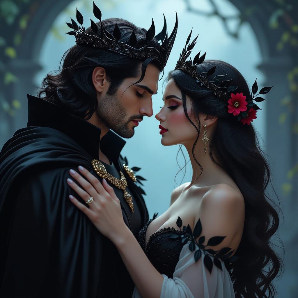 Hades and Persephone's Dramatic Underworld Embrace