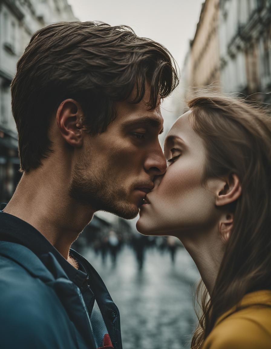 Spiderman Kissing Girlfriend in Romantic Close-Up