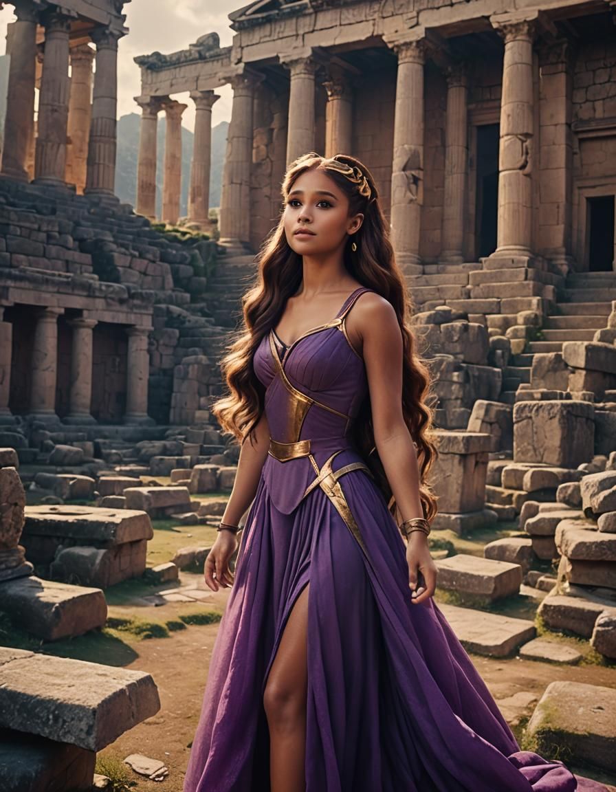 Ariana Grande as Disney Megara in Epic Ancient Greek Ruins