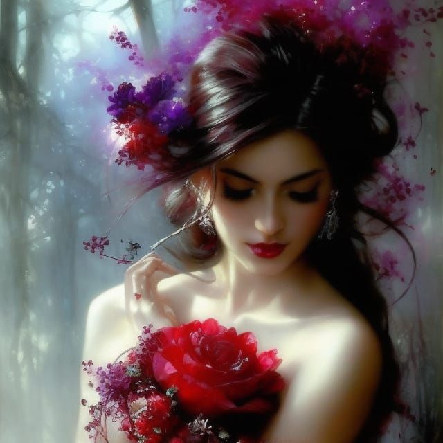 Vibrant Crystal Shop Interior in Painterly Style