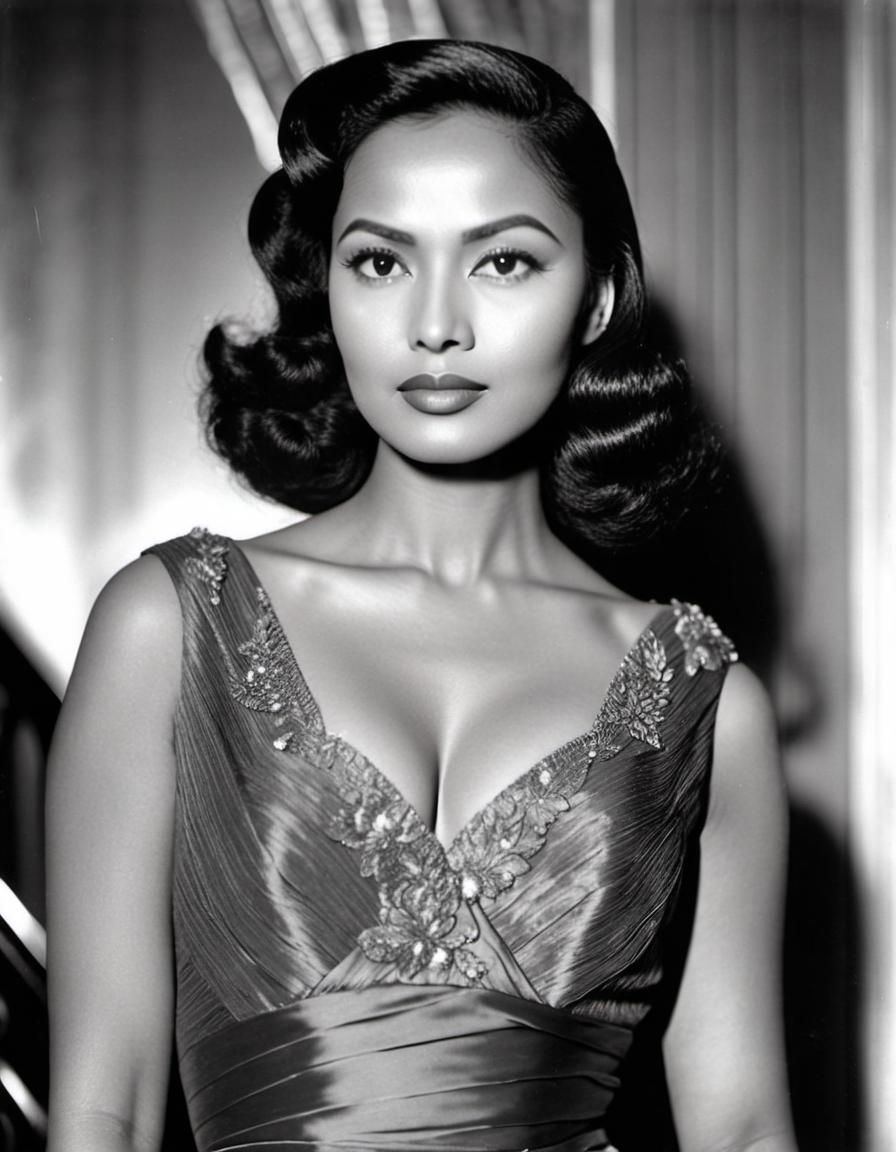 Elegant Indonesian Woman in 1940s Style Photo