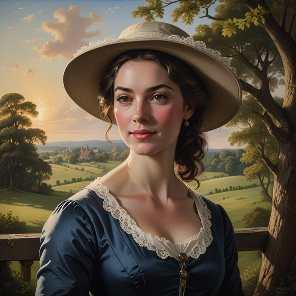 Elegant 18th-Century Gentlewoman in Colonial American Attire