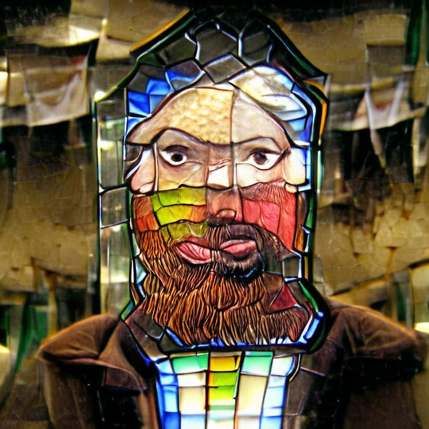 Stained Glass Man Digital Art