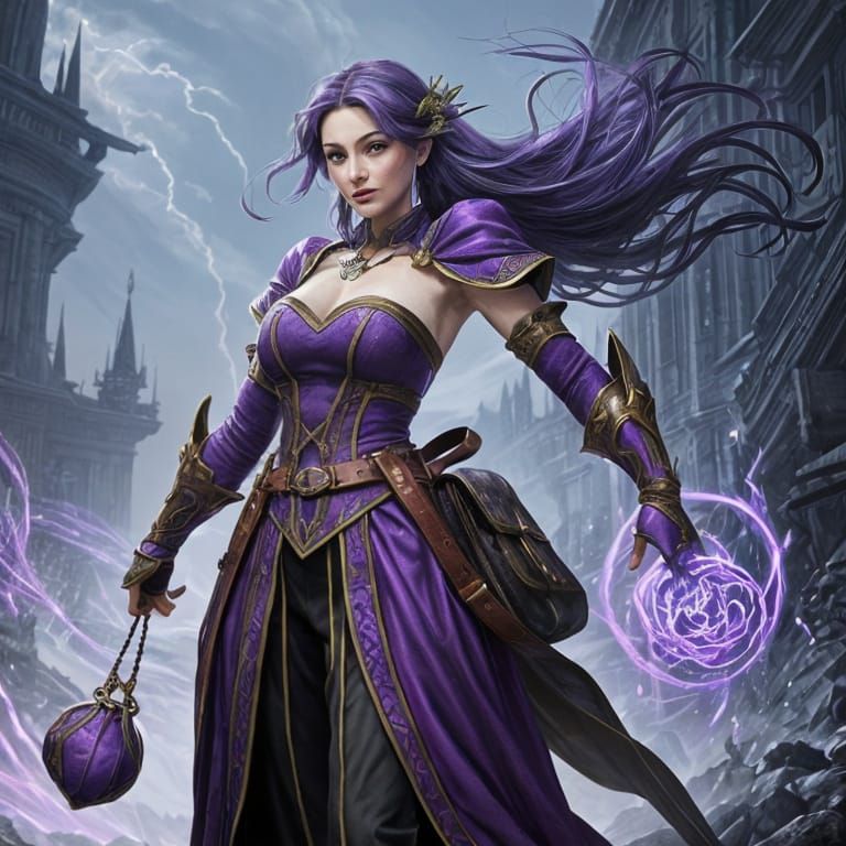 Magical Purple Bag of Holding: Fantasy RPG Art