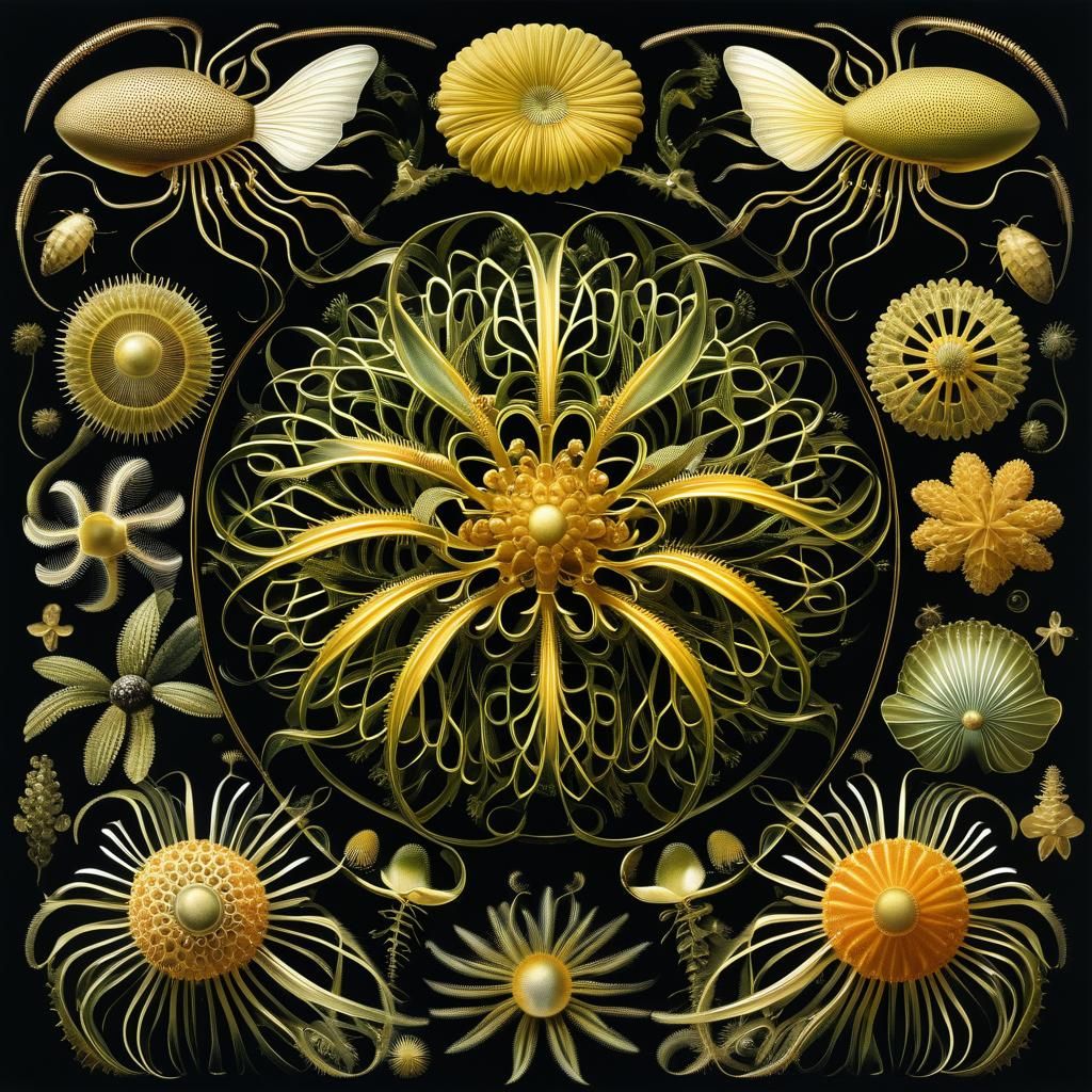 Intricate Nature Forms in Golden Light