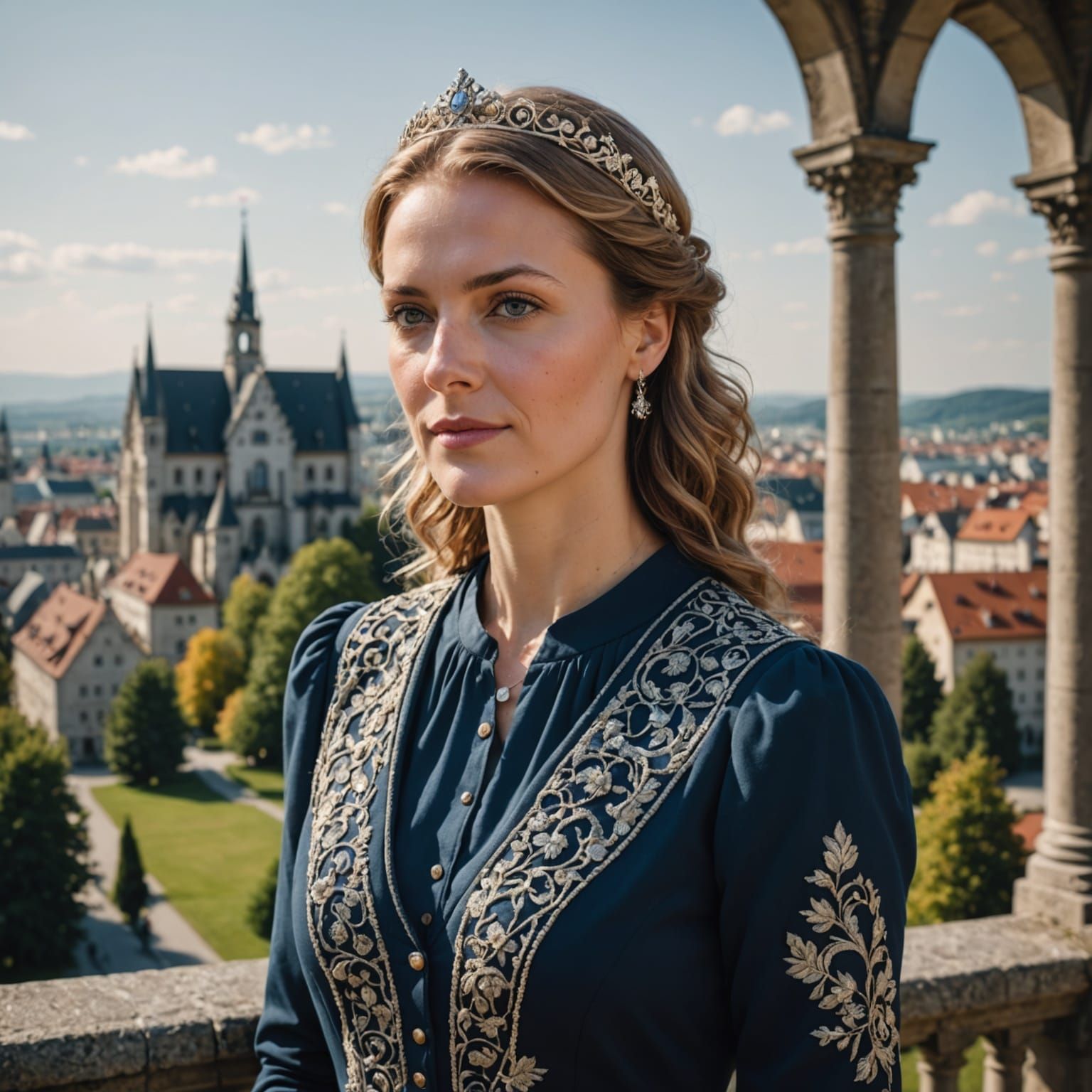 German Princess Portrait in Bavarian Landscape