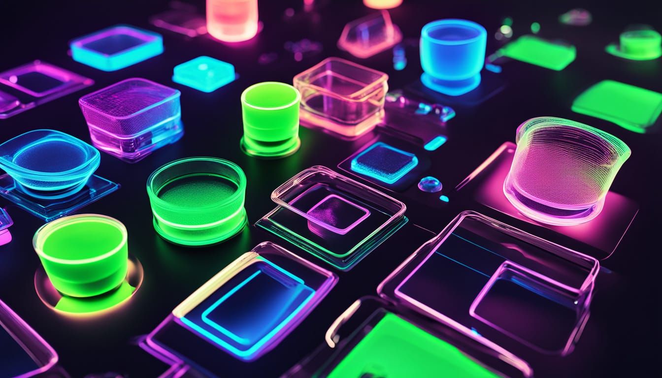 Glowing Digital City of 1s and 0s