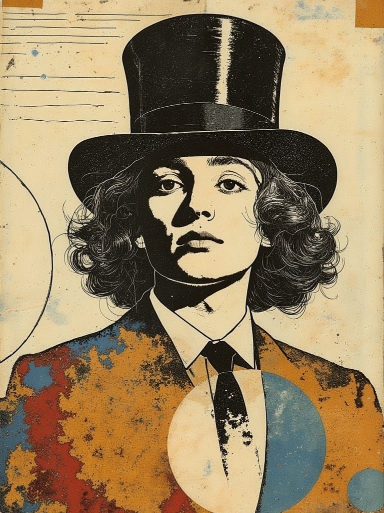 Cyberpunk-Inspired Wizard in Golden Splendor