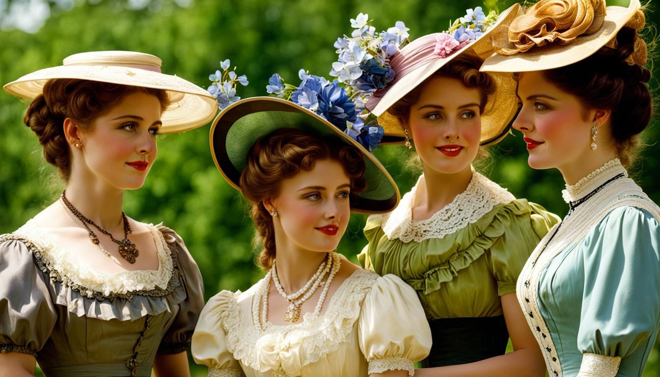 Victorian Women Enjoying a Summer Day