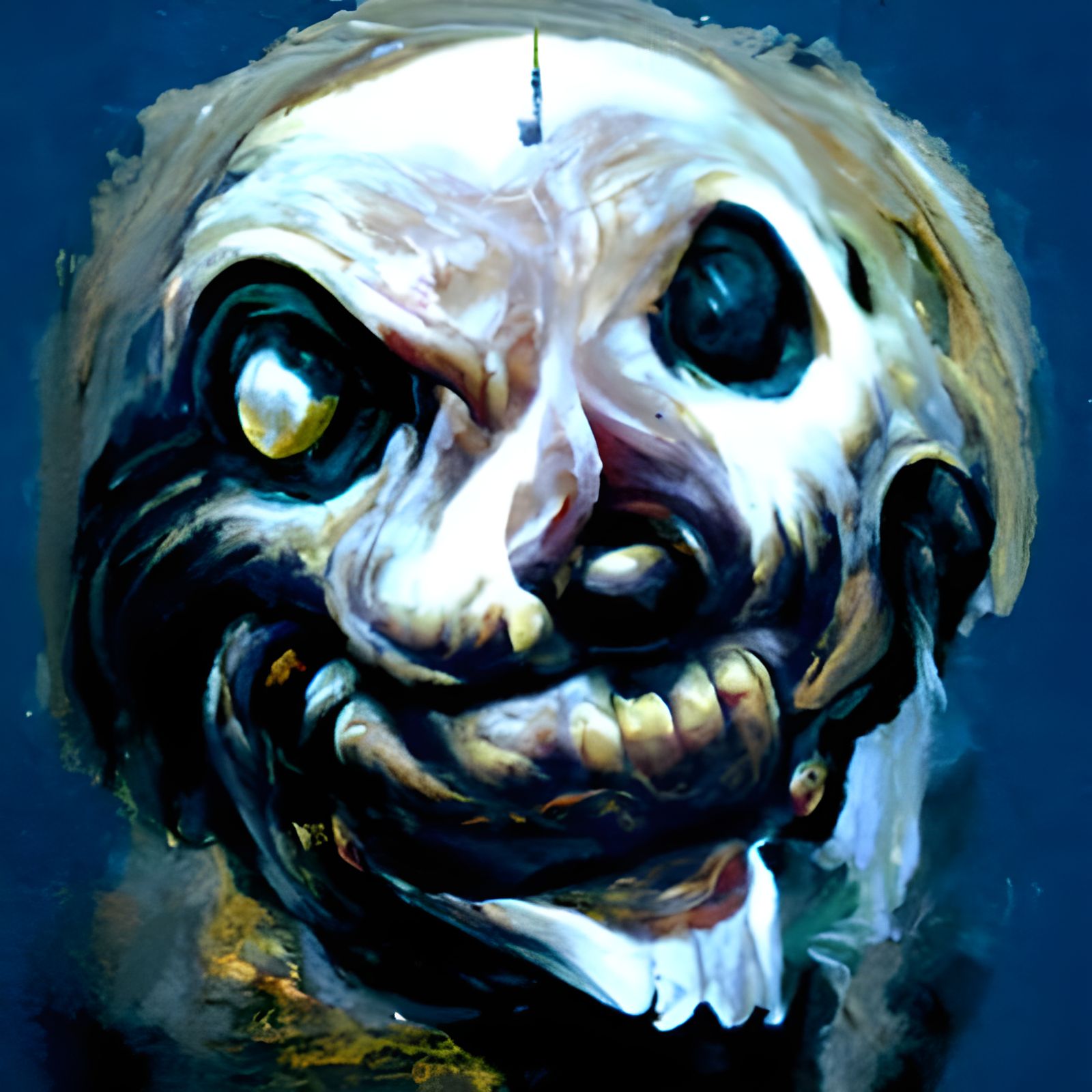 Puppet-Faced Demon in Oil Painting Style