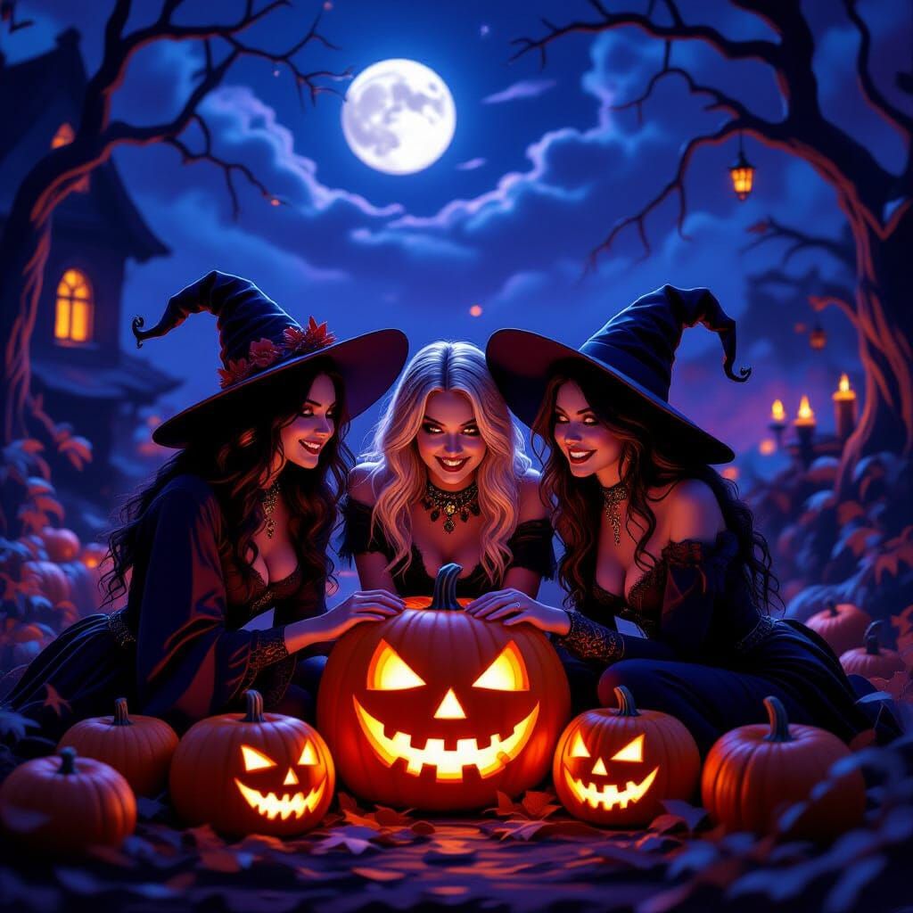 Helloween Lovers Celebrate with Glowing Pumpkins