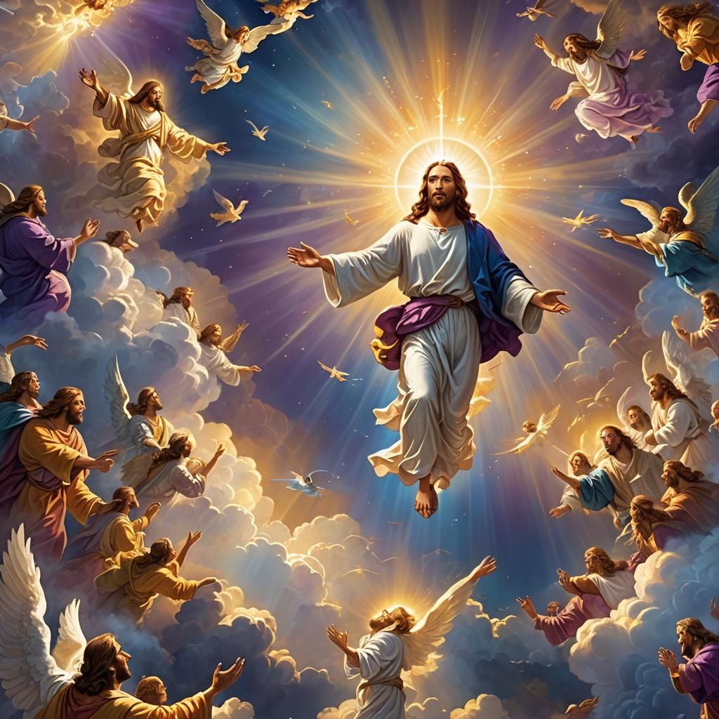 Jesus Ascending to Heaven: Sacred Fantasy Art