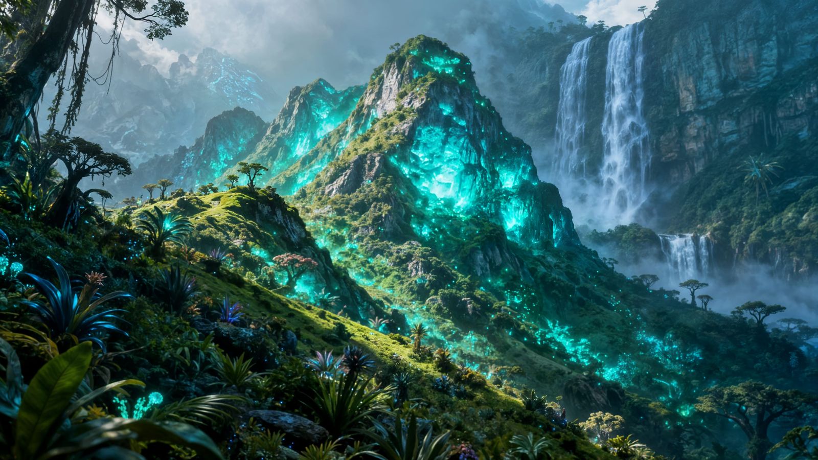 Magical Glowing Mountains on Pandora