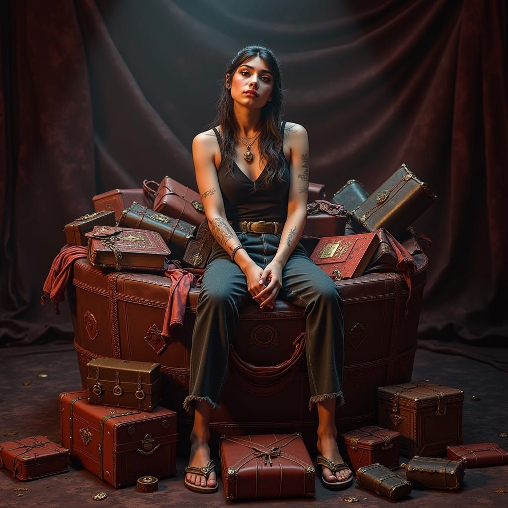 Luxurious Leather Hamper in Enchanting High-Fantasy Style