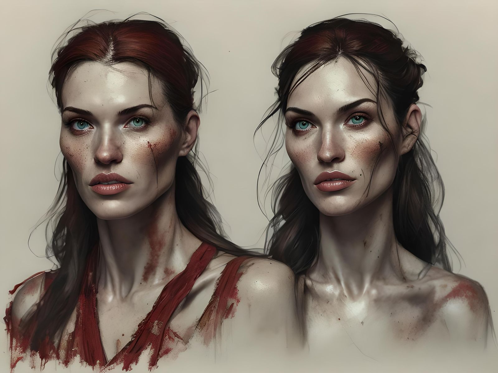 Epic Female Barbarian Portrait in Hyperrealistic Style