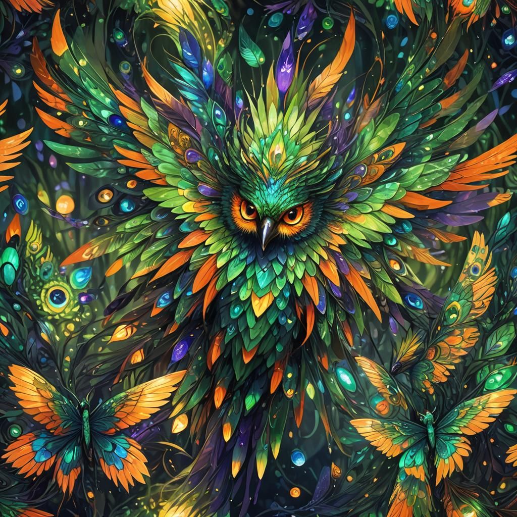 Majestic Iridescent Creature in Ethereal Environment