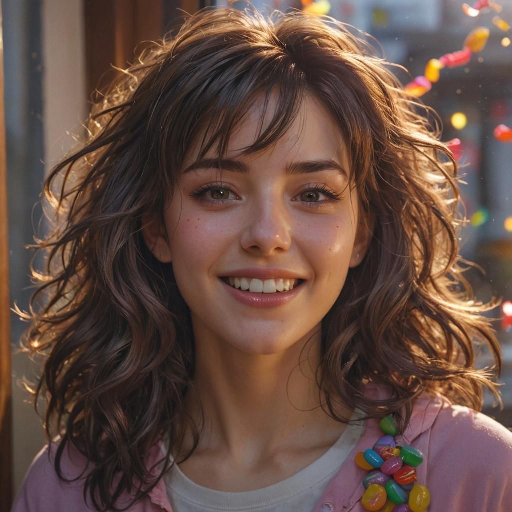 Anime Portrait of Woman with Tangled Hair