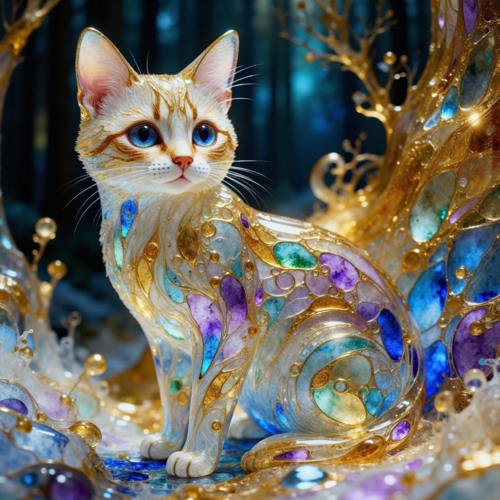 Living Glass Animals Collection in Iridescent Swirls