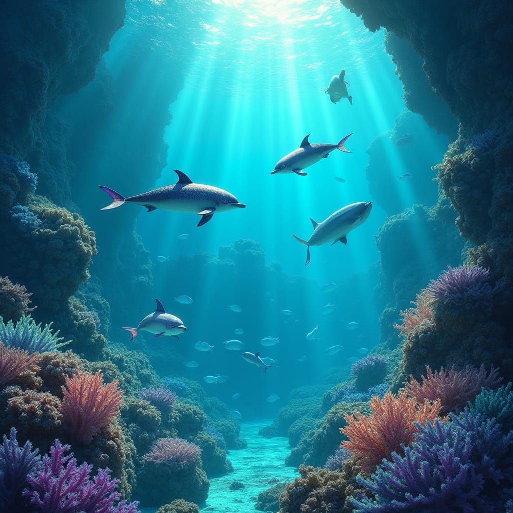 Ethereal Underwater Scene on a Distant Planet