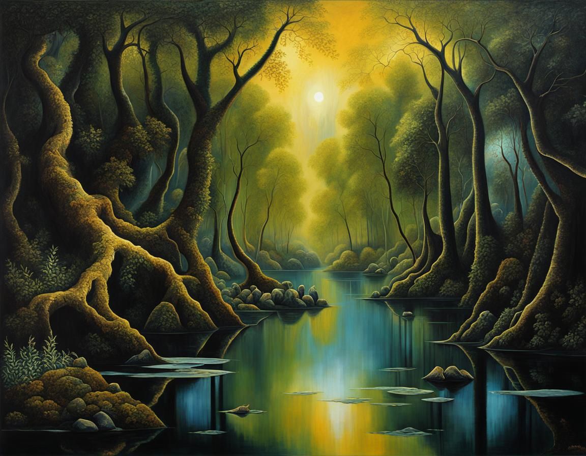 Mystic Mangrove Forest in Style of Bosch