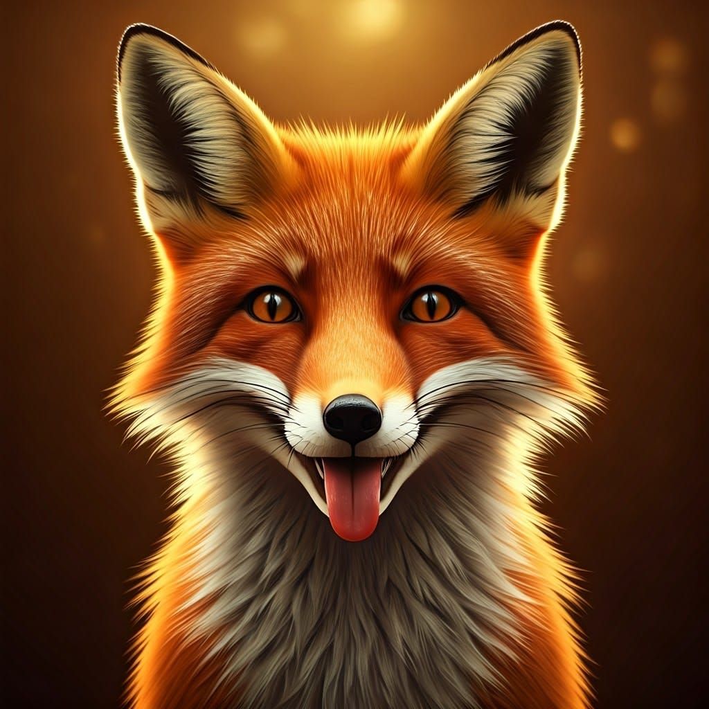 Whimsical Fox in Golden Light, Wes Anderson Style