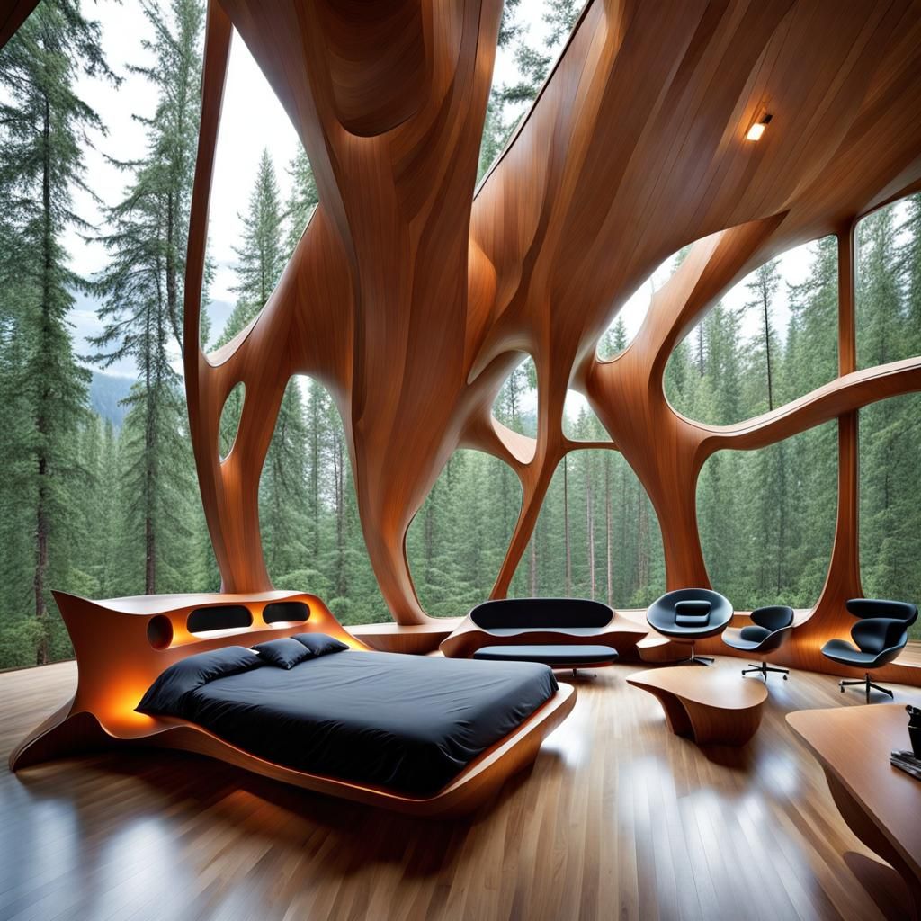 Retro-Futuristic Forest House in Alaska