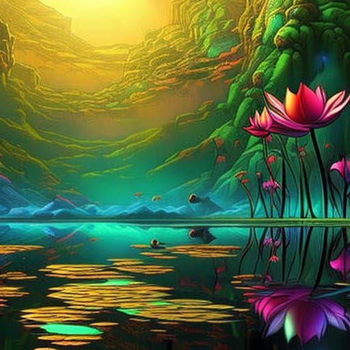 world of fower  Life lotus  beautiful in  stained glass, Dan...