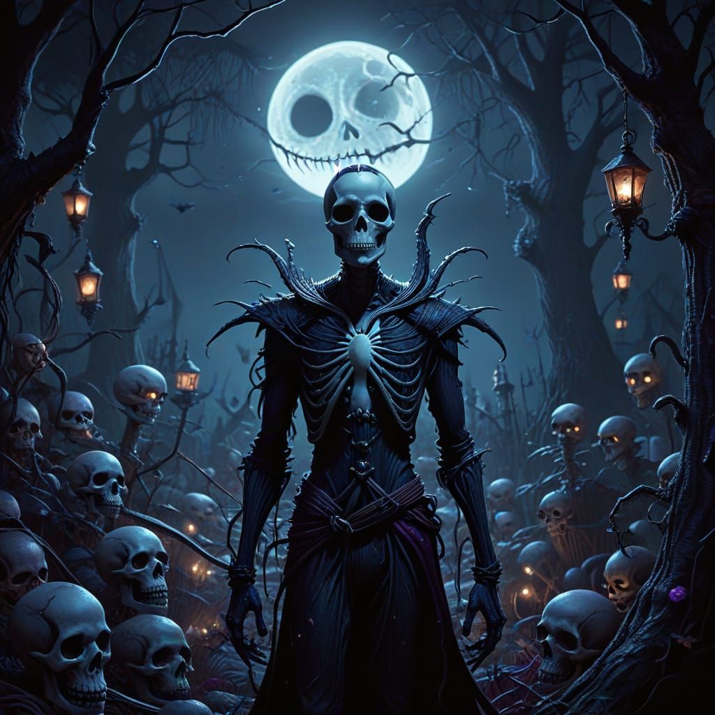 Nightmare Before Christmas Poster Art in Tim Burton Style