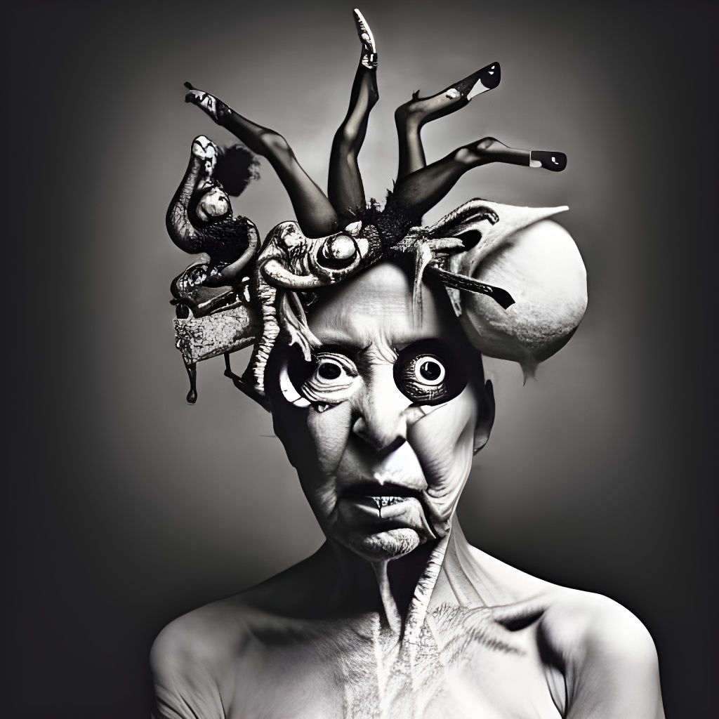 Dark Woman in Grim Fantasy Style, Hyperdetailed