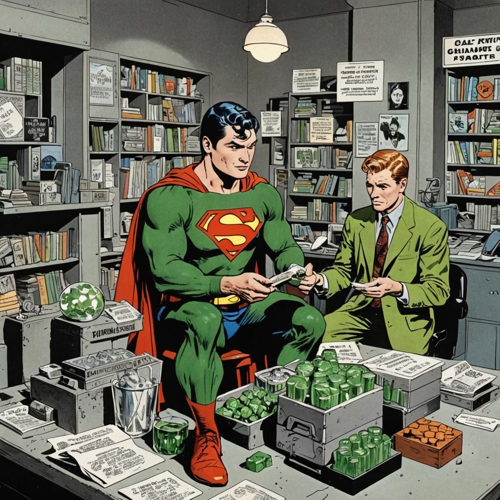 Superman Weakened by Kryptonite at the Daily Planet