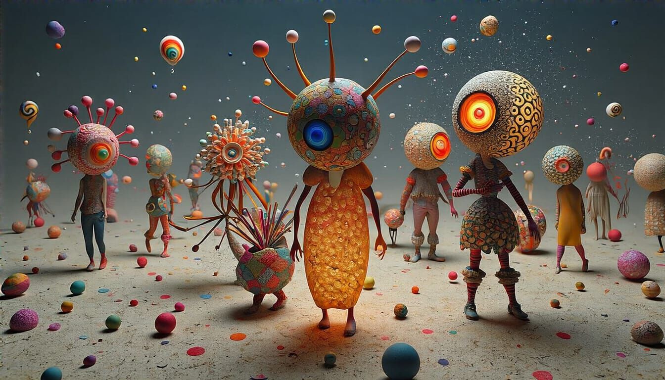 surrealism 3D distorted perspective paradoxes knolling fract...