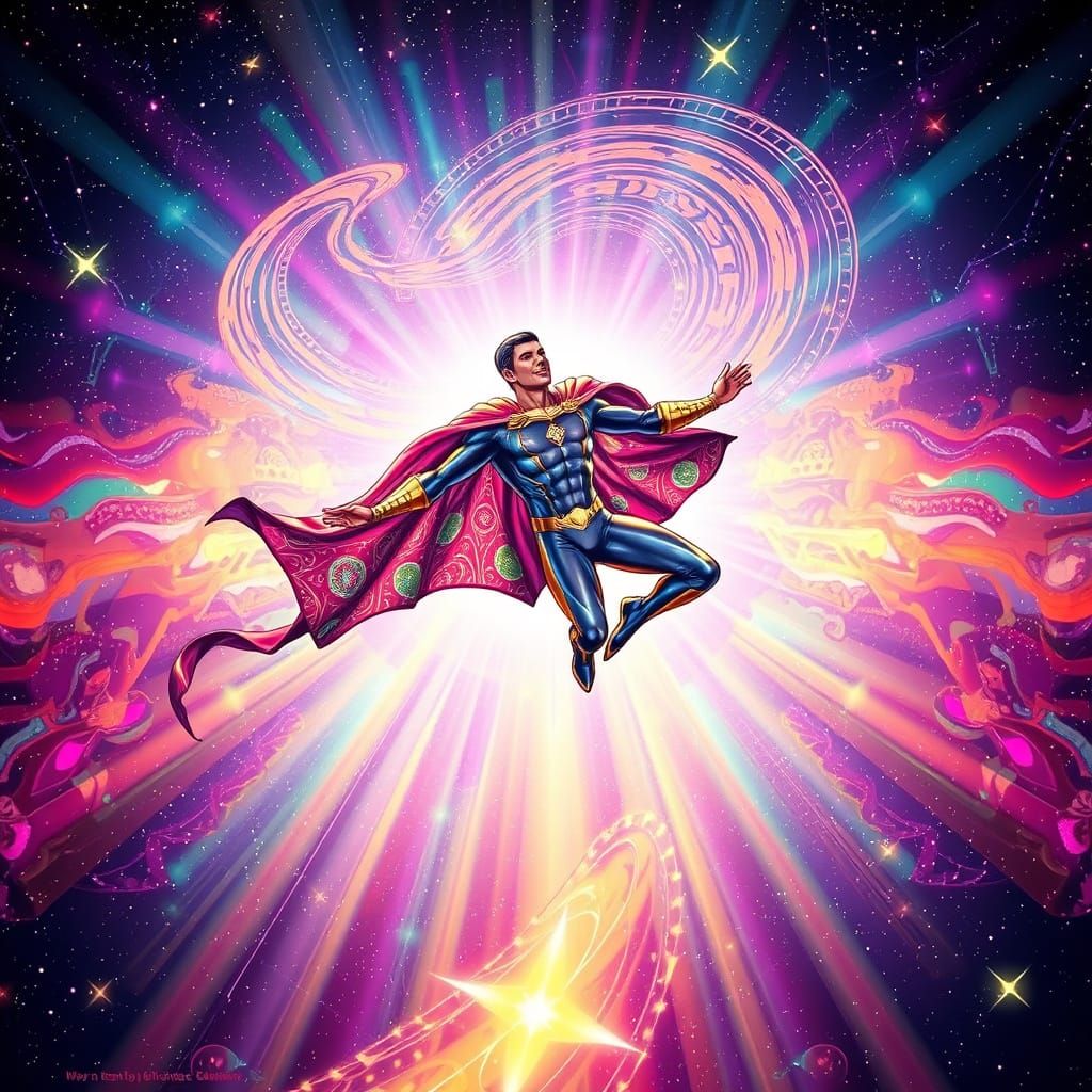 Stellar Kite-Shaped Superhero in Iridescent Costume