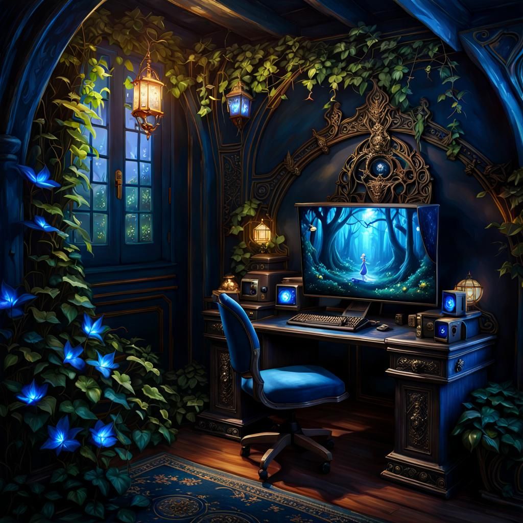 Blue Flora Gaming set up