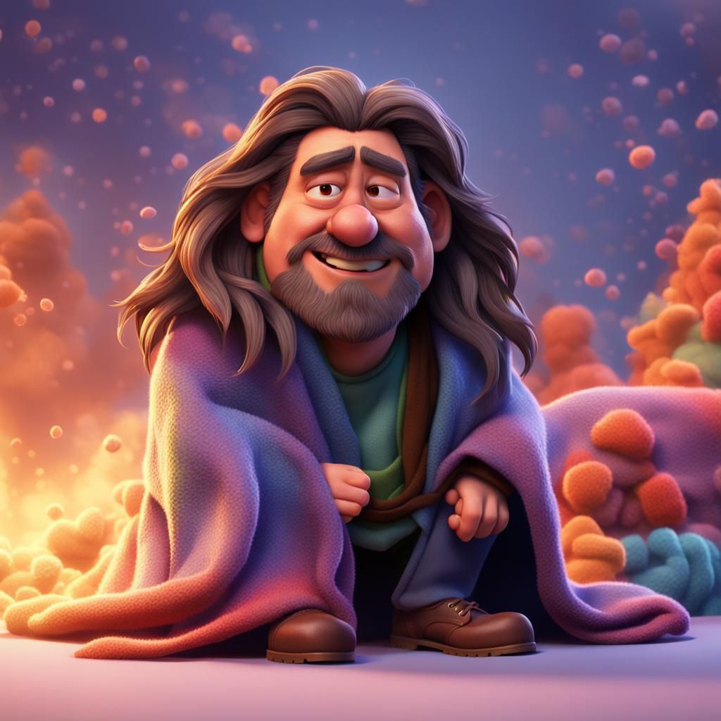 Man With Cold: Pixar-Style 3D Render