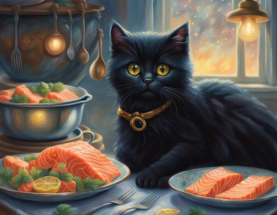Kittens Feast in Ethereal Fantasy Kitchen