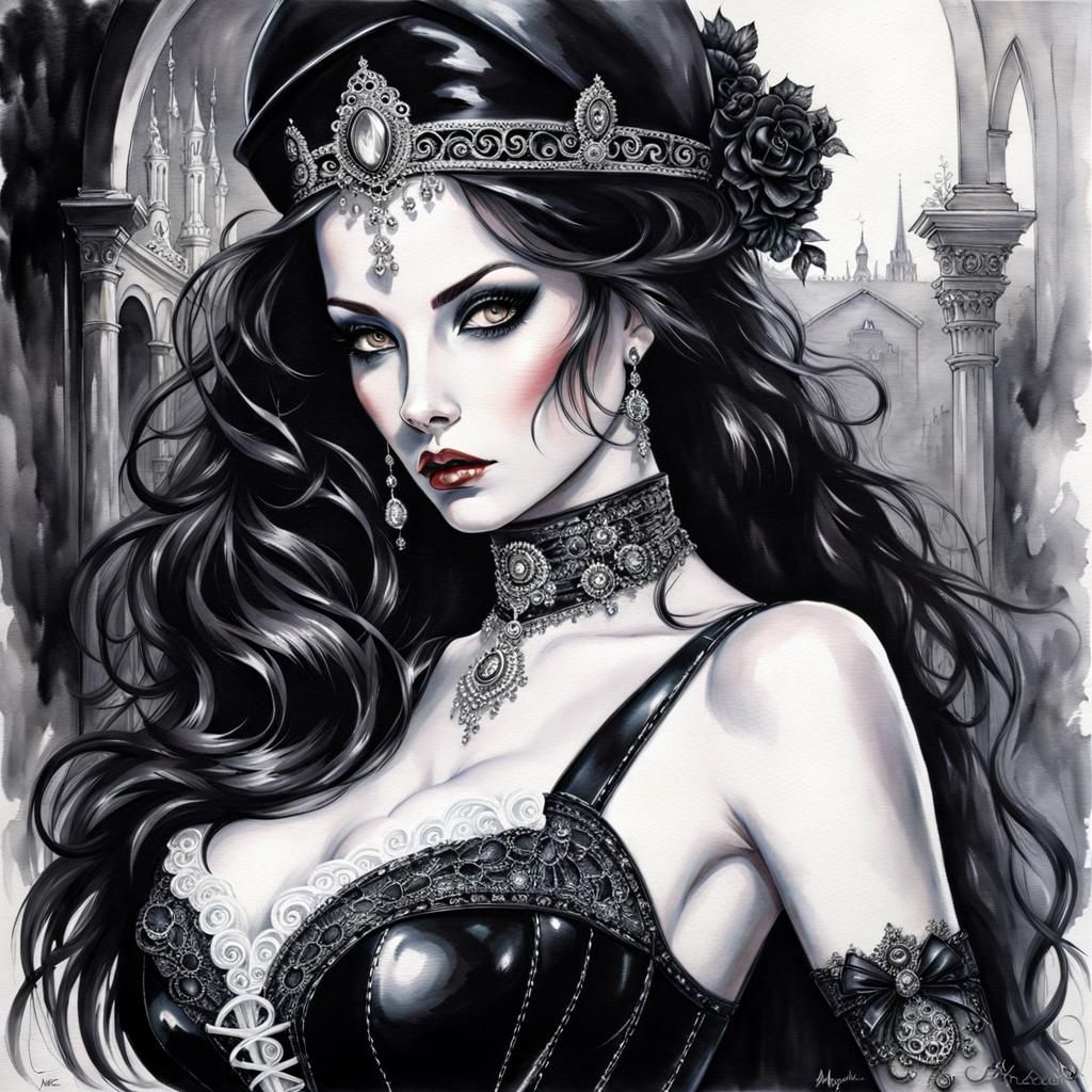 Gothic Mediterranean Woman in Latex: A Masterpiece