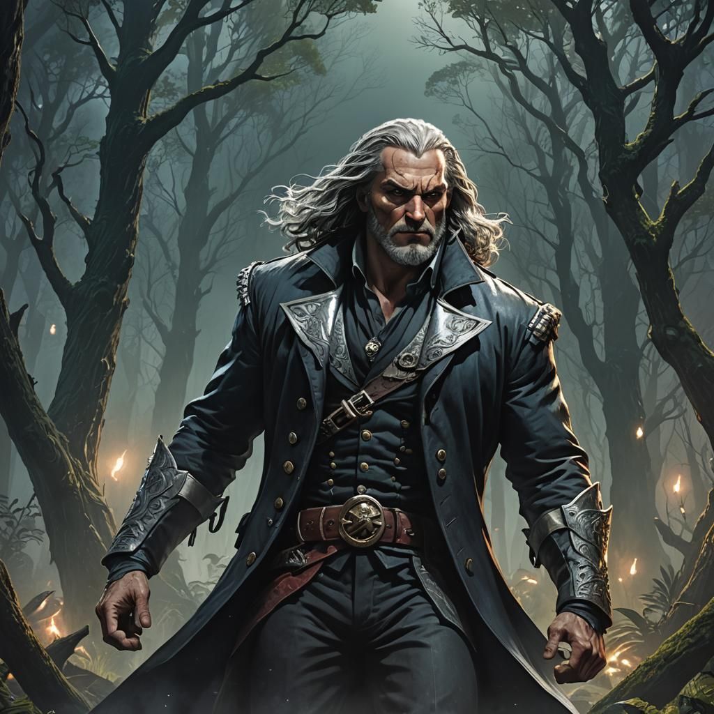 Pirate Captain in Mystical Forest Concept Art
