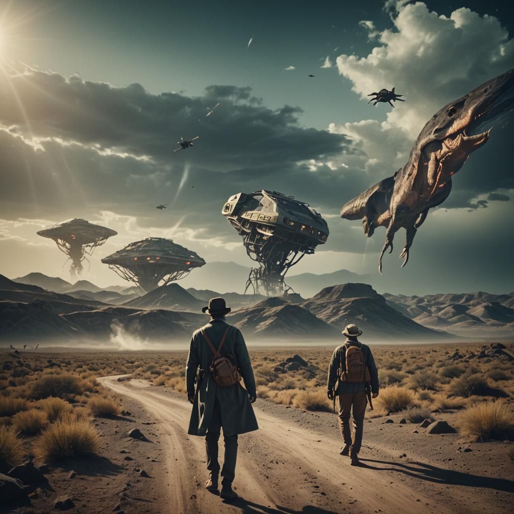 Dramatic Time Travel Concept in Film Still