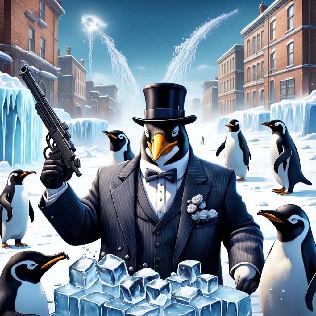 Penguin Mafia: Ice Warfare in Digital Art