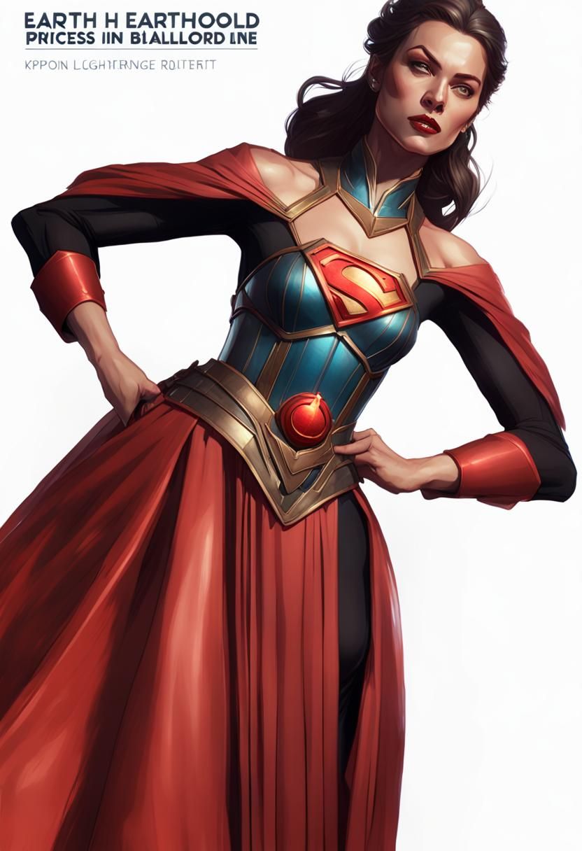 Armored Princess Lois Lane Portrait in Art Nouveau Style