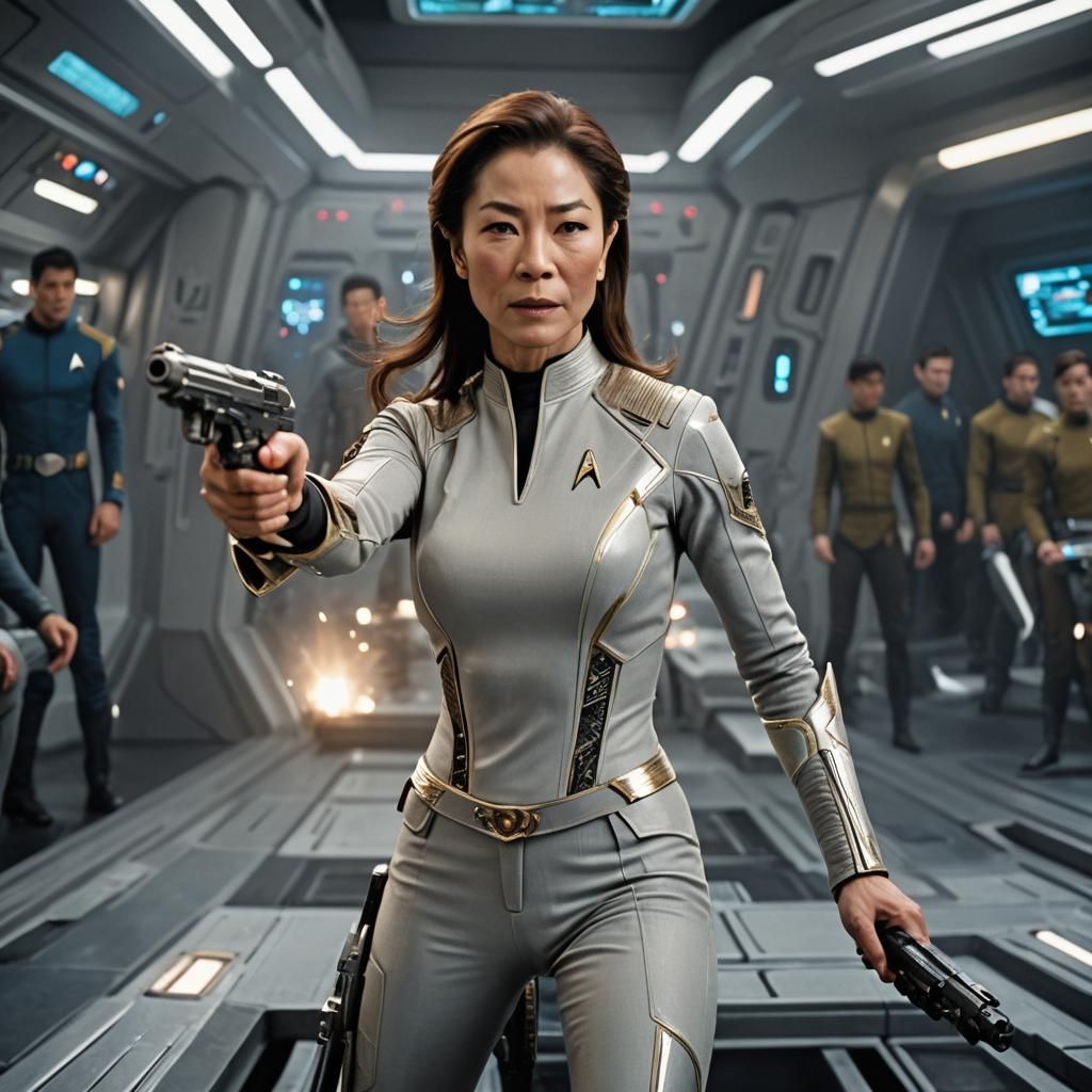Michelle Yeoh Battles the Borg on Enterprise Bridge