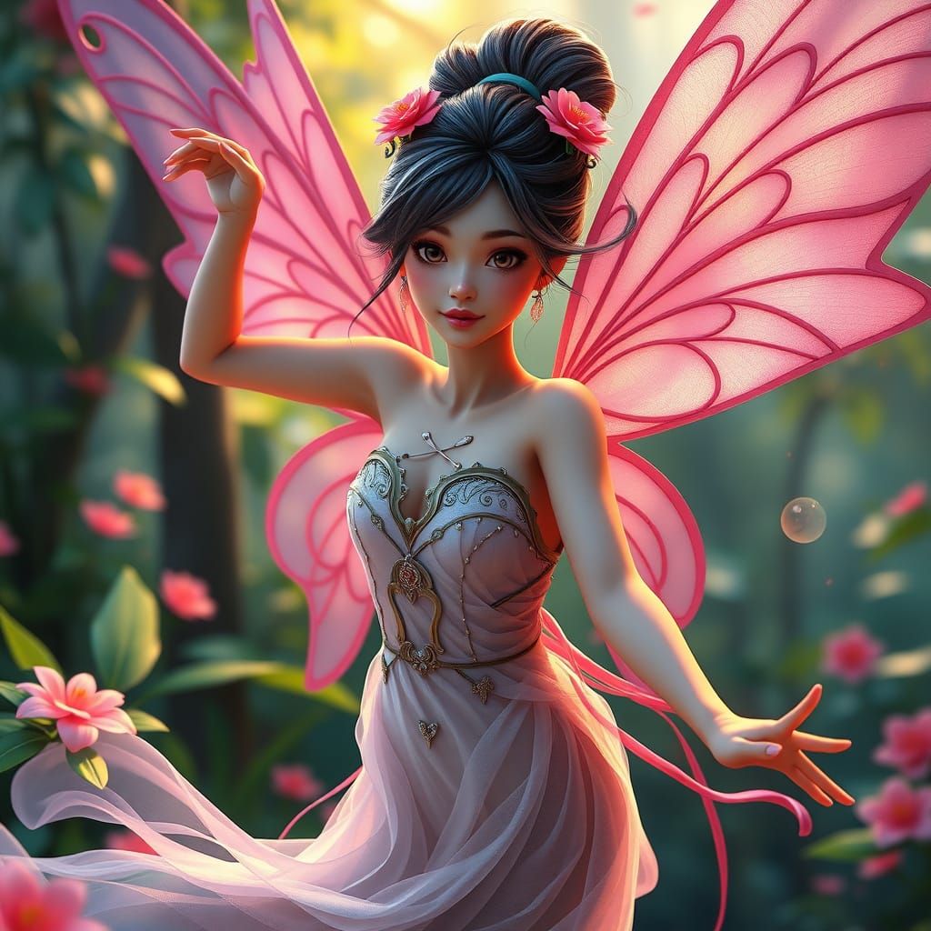 Dancing Fairy Art in Digital Style
