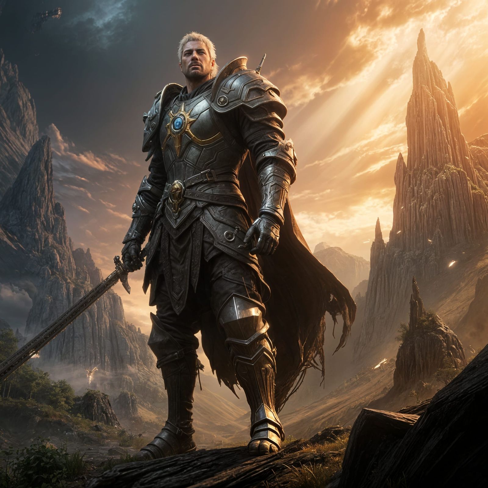 Epic Fantasy Hero in Detailed 3D Render