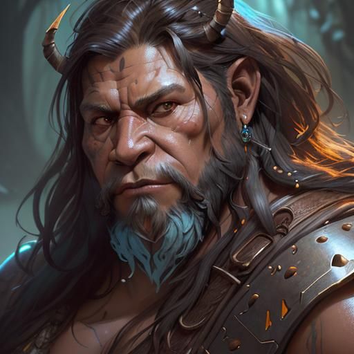 Bugbear Barbarian Portrait in Digital Art Style
