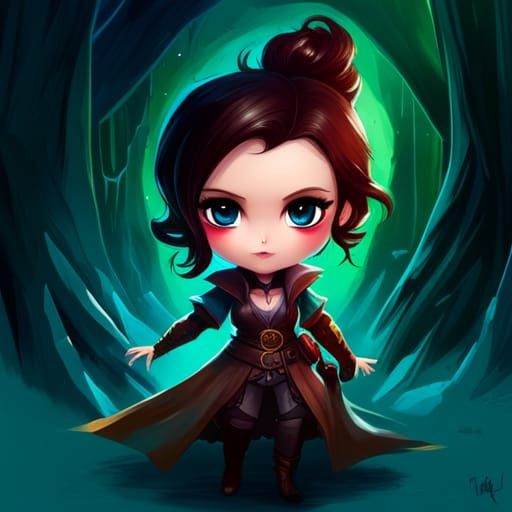 Adorable Chibi Yennefer Illustration in 8K Resolution