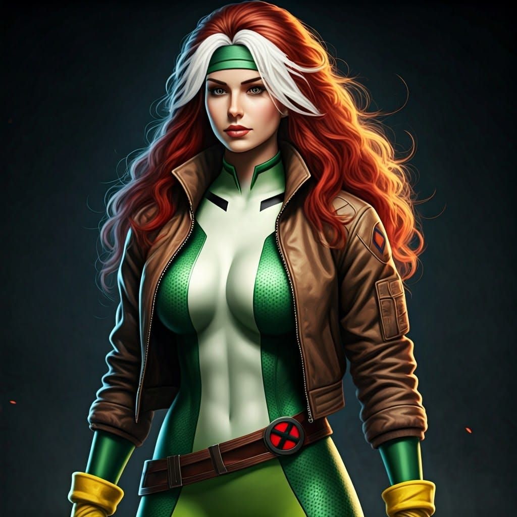X-Men Rogue with Red Hair and Green Suit