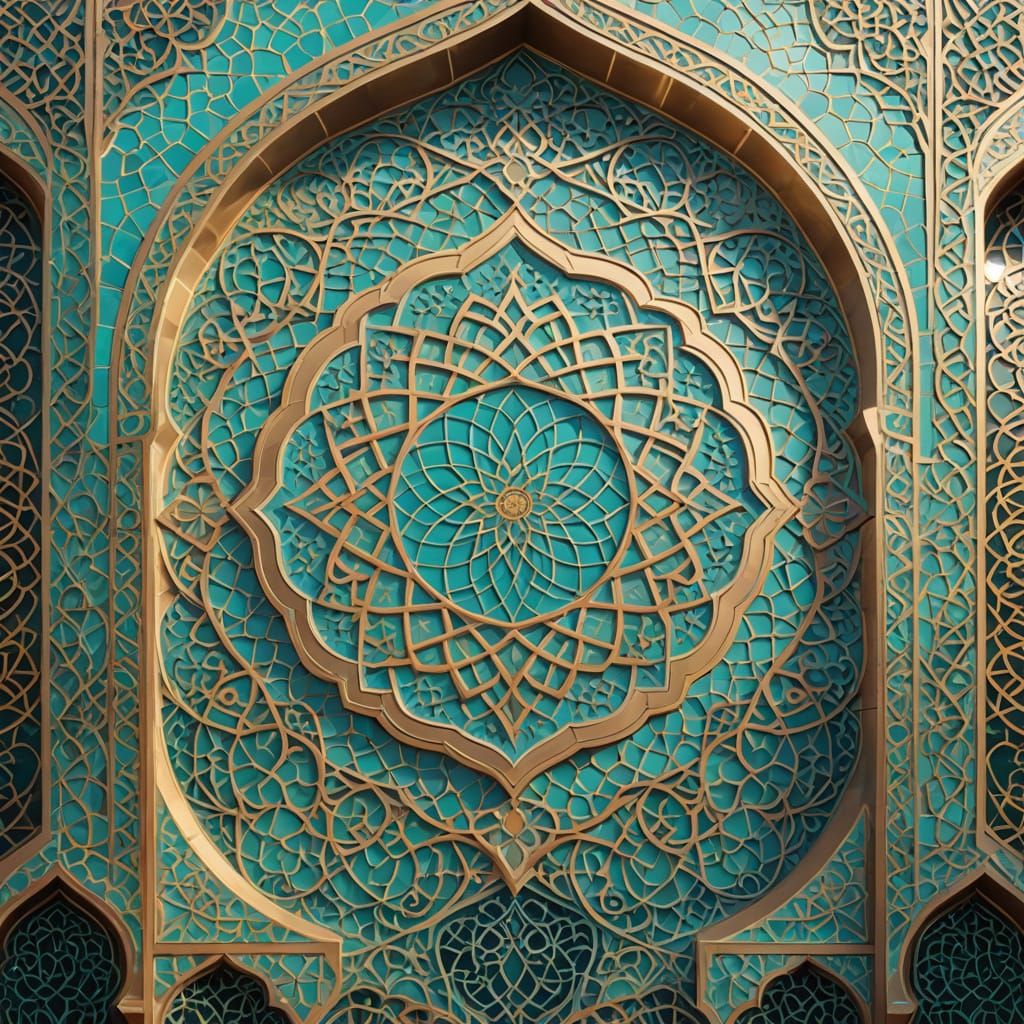 Ornate Arabic Facade with Geometric Patterns