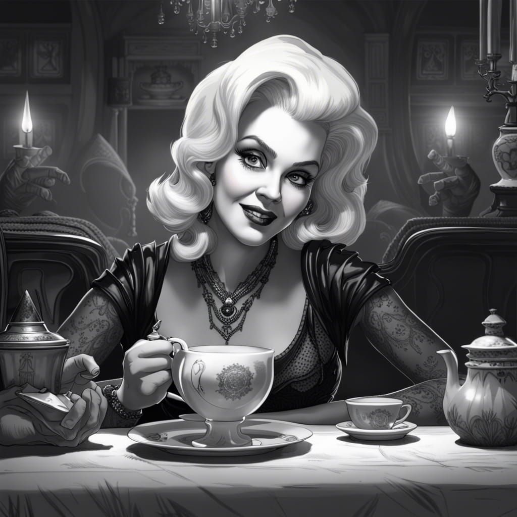 Marilyn Munster Portrait in Art Nouveau Style