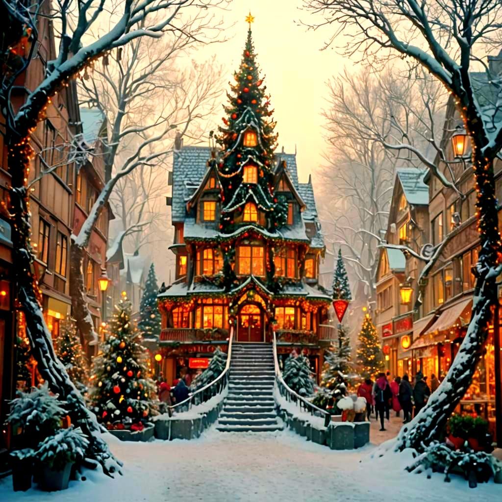 Magical Christmas Wonderland in Ethereal Fantasy Style