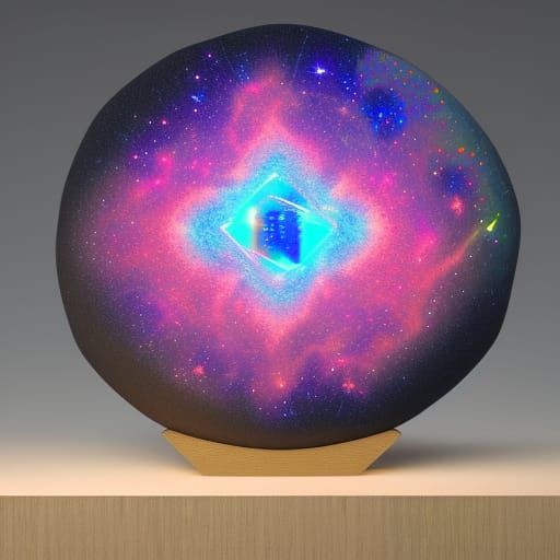 Astral Glowstone: Holographic Cosmic Illustration